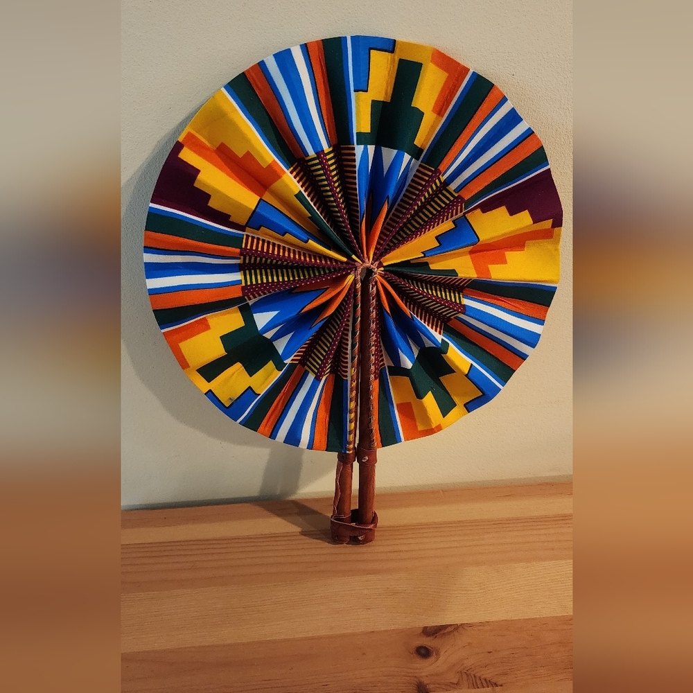 COPY - Colorful Geometric Pattern Fan African Ankara